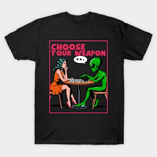 Playing chess with an alien T-Shirt